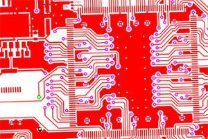 Abbildung zeigt ein Platinenlayout einer Hardware-Entwicklung