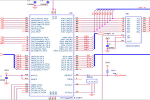 Abbildung zeigt ein Schaltungslayout einer Hardware-Entwicklung